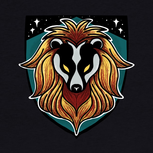 Huffledor Lion Badger Combination House Crest by Thenerdlady